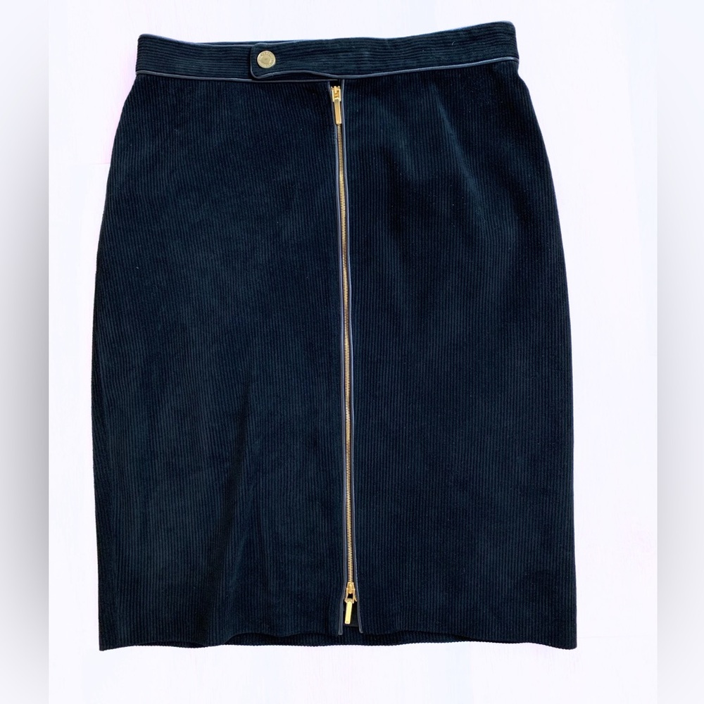 Ralph Lauren Goat Suede Corduroy Pencil Skirt